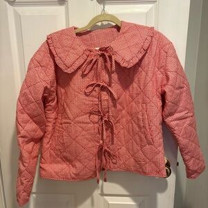 Quilted gingham coat